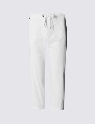 Pure Cotton Rugby Cropped Trousers